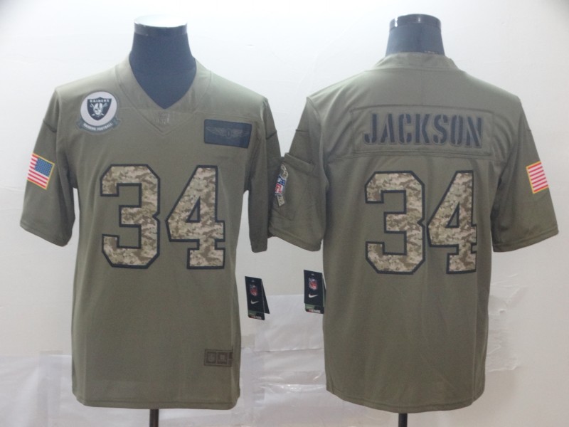 Men's Las Vegas Raiders Bo Jackson #34 Brown Jersey
